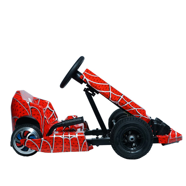CRONY JL001-04 Kids Electric 4-Wheel Go-Kart Hand Brakes LED Light Wheels Electric Amusement Kart 250W Motor 15-20KM/H Speed Max Loading Weight 65KG Range 8-10KM( Red Spider)