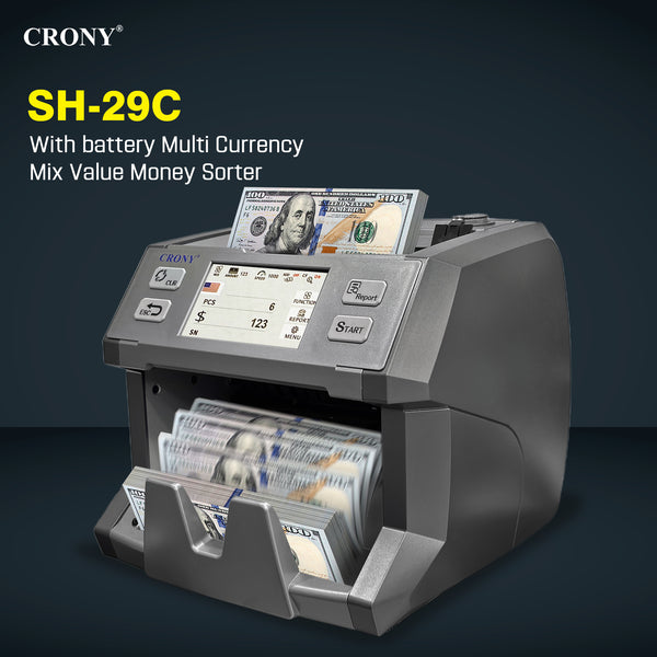 CRONY SH-29C Multi Currency Mix Value Money sorte with UV MG MT IR Detection 800 1000 1200 pcs/min No reviews |