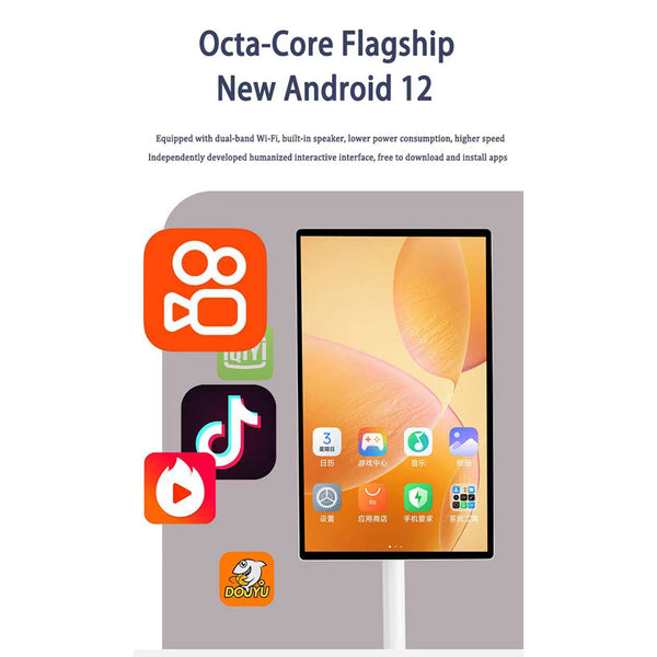 Crony TX24-1 24inch Smart Interactive Mobile Screen,1080 x 1920 IPS Swivel Screen,10000mAh Battery