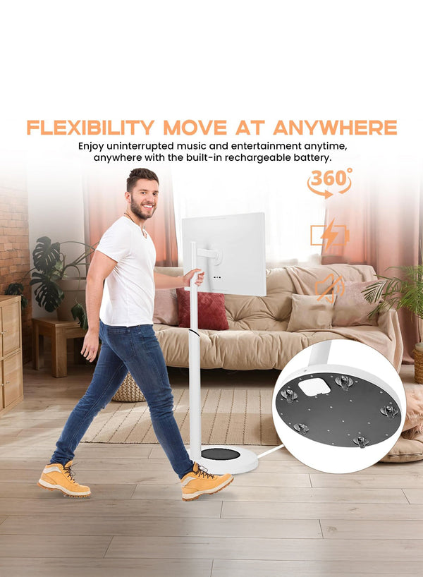 CRONY TX32-1 mobile display 32 Inch Wheeled Portable Monitor with Touch 1080p Built-in Battery Speakers Bluetooth Enabled USB-C HDMI Connection