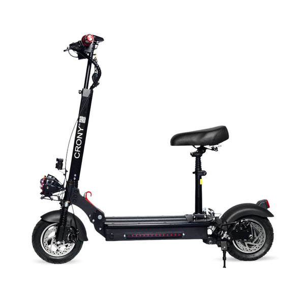 CRONY V10 Big Display+Seat Electric Scooter 1200W Motor 48V/14AH Battery 25-35KM Range Disc Brakes Front/Rear Suspension