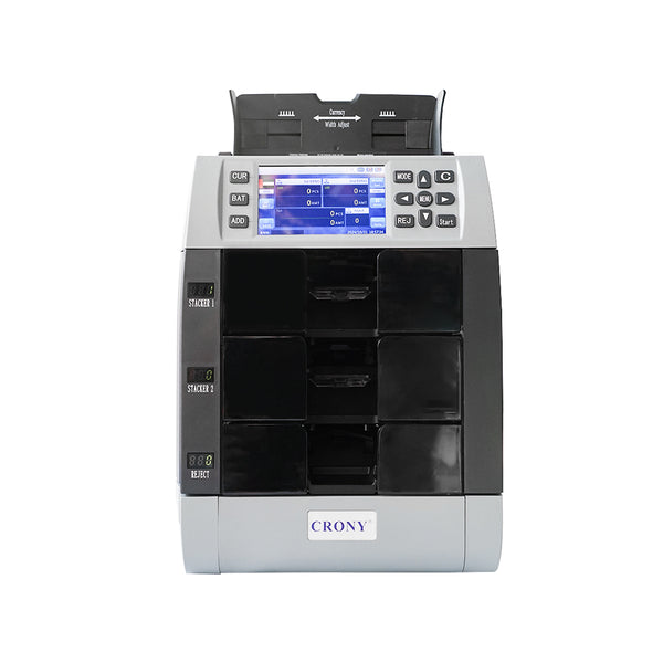 CRONY WR8301 2+1 Multi Currency Mix Value Money sorter Pocket Money Counter and Sorter Banknote Verifiers