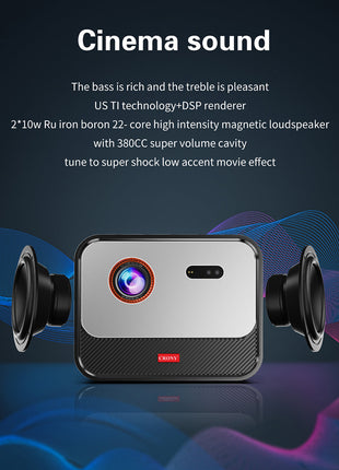CRONY X5 4K 3D Projector with KTV BT speaker Smart Projector 1600ANSI Lumens 1080P FHD Portbale Home Theater Global Version Bluetooth MEMC RGB-LED Outdoor Beamer