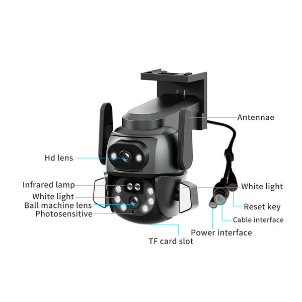CG-Q821A WIFI-4MP carecamPro APP Dual gun-ball linkage Camer