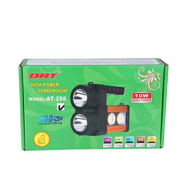 AT-298 solar power system Torcia Lampada A Led Ricaricabile Emergenza 10w 200 Metri Usb Luce Gialla Bianca - Edragonmall.com