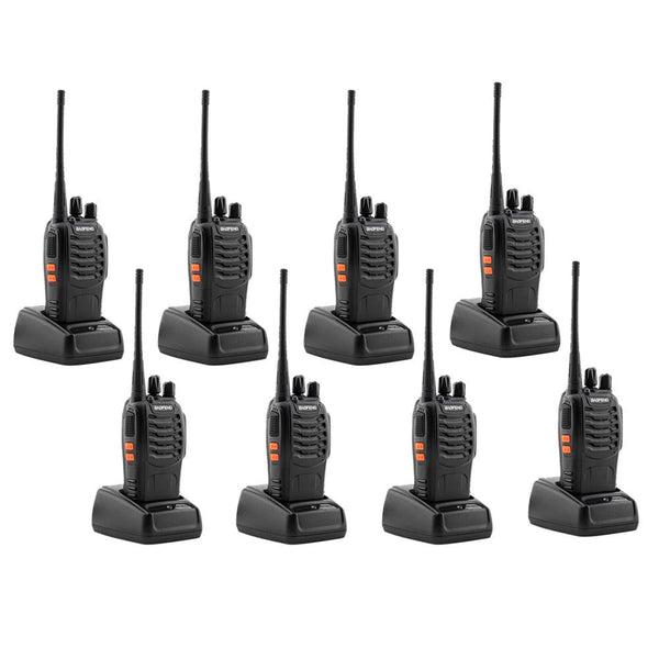 Baofeng 5W 8 Pcs Walkie Talkies BF-888S Handheld Two Way Radios Battery and Charger 2-4 KM