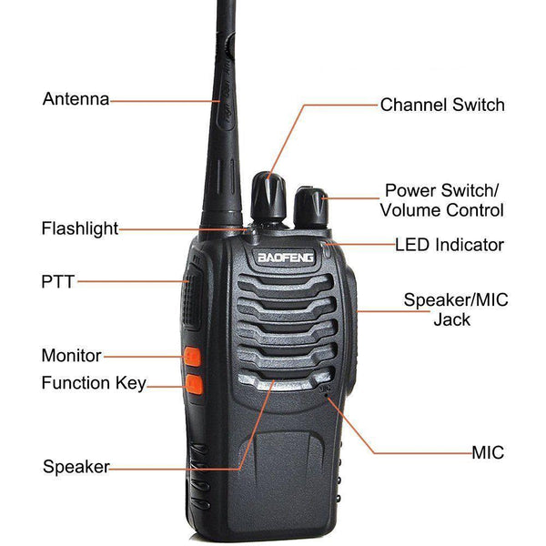 Baofeng 5W BF- 888s 4PCS Walkie Talkies Handheld Two Way Radios Battery and Charger 2-4 KM