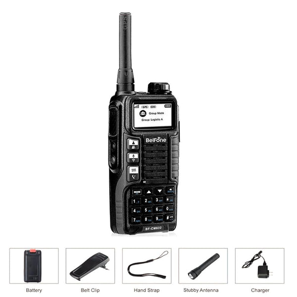 Belfone BF-CM632 public network walkie-talkie two way radio gsm transceiver gps 1000 KM -Black