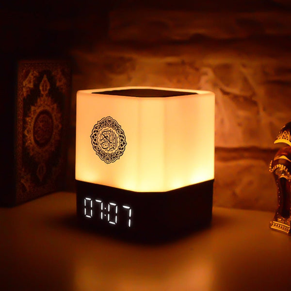 CRONY 229 SQ-303 Quran Speaker Al Quran player with App control 8GB LED Light azan Clock Touch lamp holy al quran speaker - Edragonmall.com