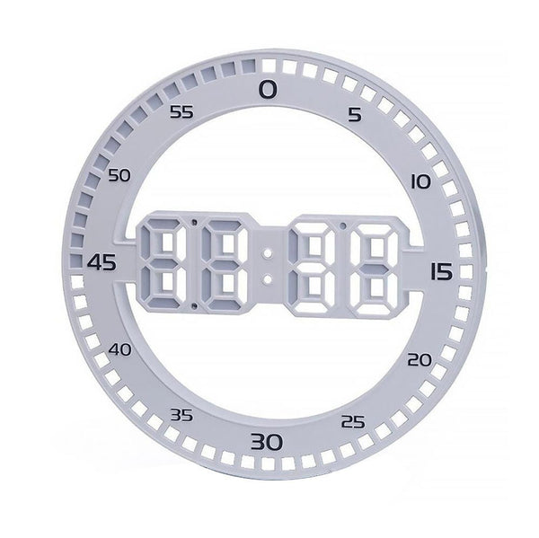 CRONY 3688L 3D bell belt running lamp Living Room 3D Wall Clock Big Screen LED Electronic Clock, Colour: Black+Green - Edragonmall.com