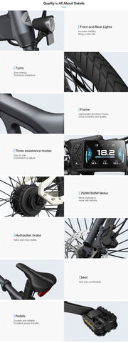 A20 Endurance MAX 100KM ADO Bike 350W 10.4 Ah Battery Electric bicycle