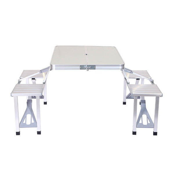 Crony Aluminum Picnic Table Lightweight Fold-Up Picnic Table - Edragonmall.com