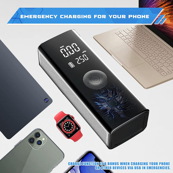 CRONY C0504023-5 Portable Electric Air Inflator Smart Touch Tyre Inflator Electric Portable 12V Air Compressor Pump Car Motorcycle Mini Wireless Portable Tire Inflator - Edragonmall.com