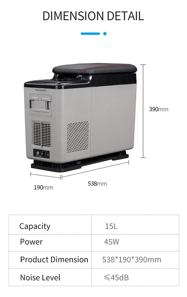 CRONY CF15 15L Vehicle Refrigerator with APP DC 12V for centre armrest in car truck refrigerator without battery - Edragonmall.com