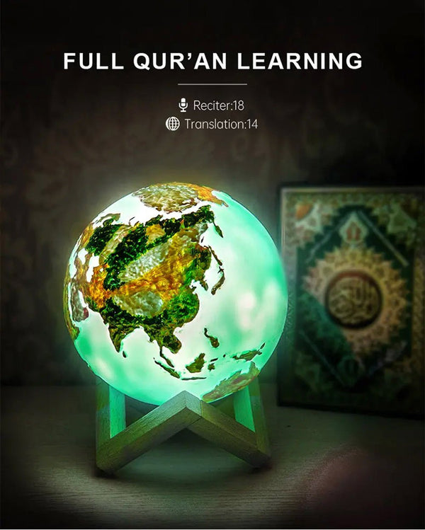 CRONY Equantu Sq-172 The New Fashion Earth Touch Lamp Portable Quran Bluetooth Speaker With App Control Light - Edragonmall.com