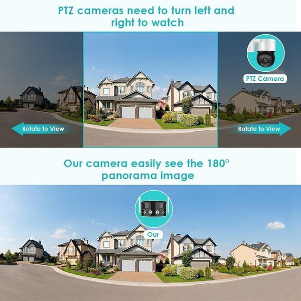 CRONY EW WIFI 4MP(ICsee APP)Binocular ultra wide Angle Camera 4K 8MP Camera Ultra-Wide Angle Dual Lens 180° Panorama two way audio - Edragonmall.com