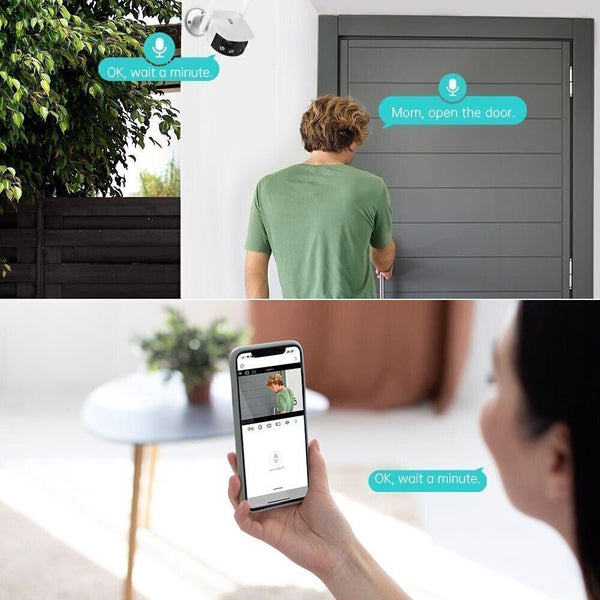 CRONY EW WIFI 4MP(ICsee APP)Binocular ultra wide Angle Camera 4K 8MP Camera Ultra-Wide Angle Dual Lens 180° Panorama two way audio - Edragonmall.com