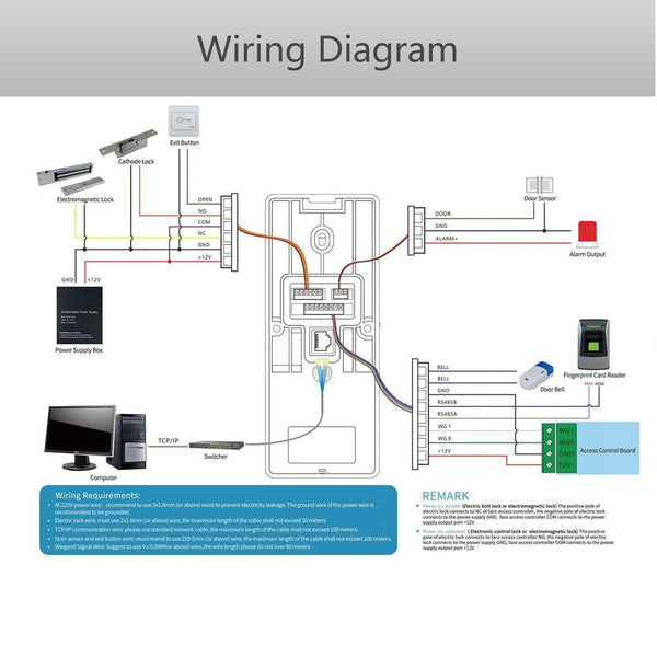CRONY FC-B104 Fingerprint Attendance Fingerprint Remote Door App to Open The Door Software Management Time Recording Attendance Machine - Edragonmall.com