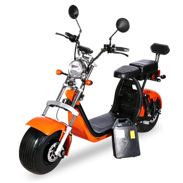 CRONY G-028 1500W Harley Electric motorcycle Double Seat with double battery Fat Tire | Blue - Edragonmall.com