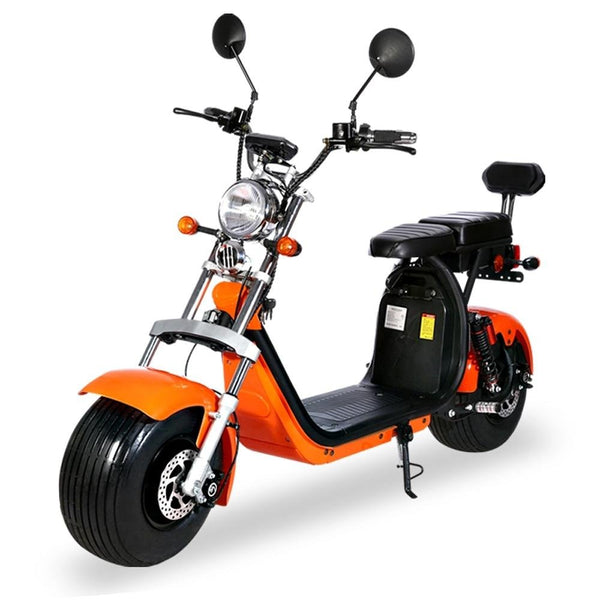 CRONY G-028 1500W Harley Electric motorcycle Double Seat with double battery Rugged | yellow/Orange - Edragonmall.com