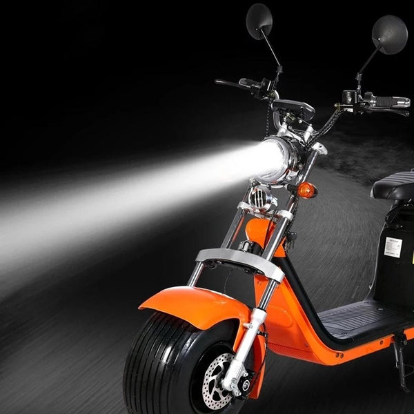 CRONY G-028 1500W Harley Electric motorcycle Double Seat with double battery Rugged | yellow/Orange - Edragonmall.com