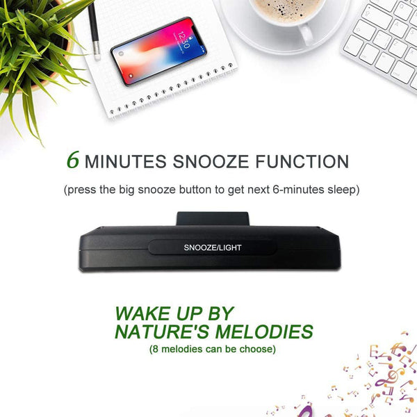 CRONY GH-2000 Color Electronic Clock Bedside Large Screen LED Alarm Clock with Date, Temperature | White