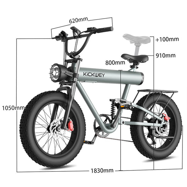 CRONY K20 Plus Electric Bicycle Mountain Electric Bike 1000W 10AH Electric Style Bike Outdoor Entertainment Snow 20 Inch Fat Tire Bike 48V Dirt Bike Electric - Edragonmall.com