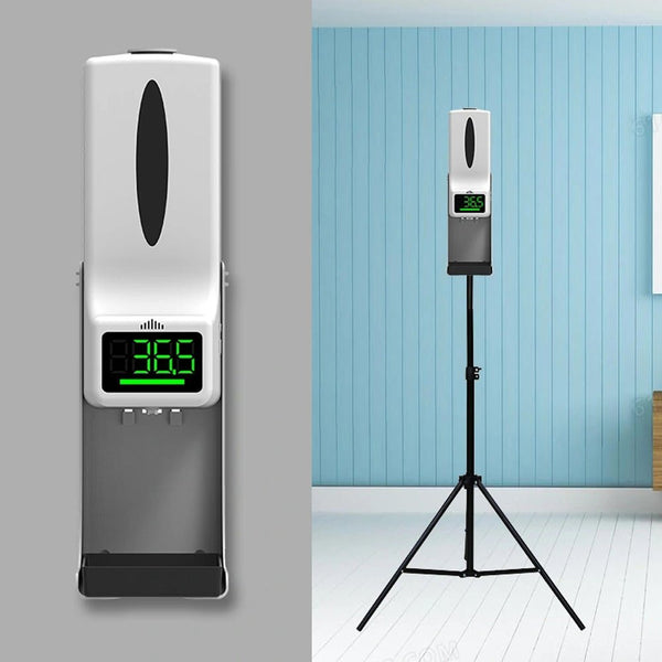 CRONY K9 Pro X Automatic Temperature Measurement&Disinfection Mach Intelligent Sensor Soap Dispenser with Thermometer Infrared Thermometer Dispenser - Edragonmall.com