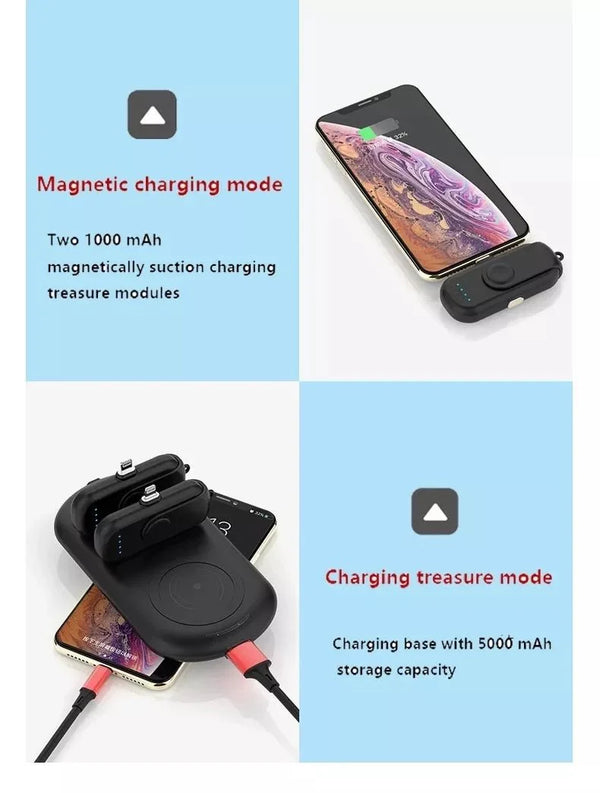 CRONY Magnetic Wireless Charger Power Bank 2PCS 1000mAh & Qi-Certified Wireless Fast Charger - Edragonmall.com