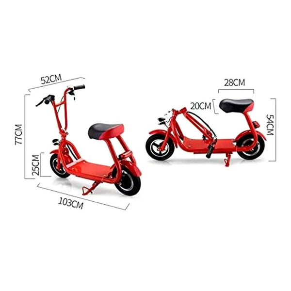 CRONY Mini Harley Dual Seat +Double Seat Two Wheels 36V 8A Lithium Battery Electric Electric motorcycle | Red - Edragonmall.com