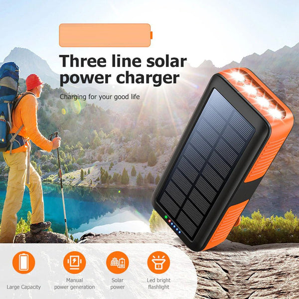 CRONY PS-618 Hand turn type power solar Power bank Solar battery hand crank power generation 40000mAh - Edragonmall.com