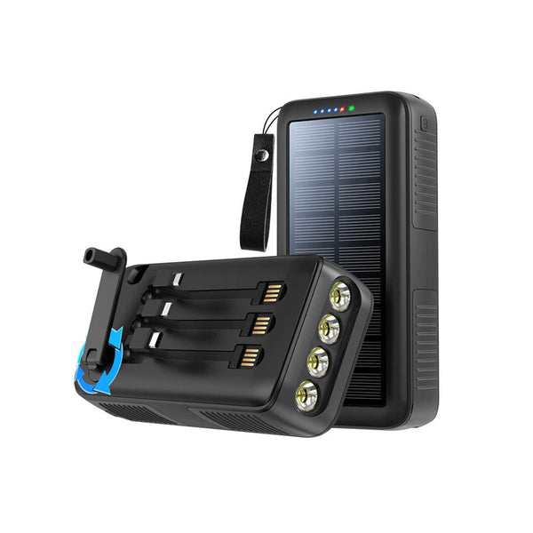 CRONY PS-618 Hand turn type power solar Power bank Solar battery hand crank power generation 40000mAh - Edragonmall.com