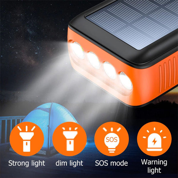 CRONY PS-618 Hand turn type power solar Power bank Solar battery hand crank power generation 40000mAh - Edragonmall.com