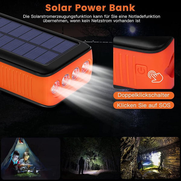 CRONY PS-618 Hand turn type power solar Power bank Solar battery hand crank power generation 40000mAh - Edragonmall.com