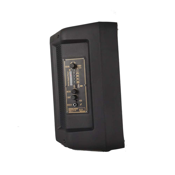 CRONY RX-8136 Speaker 8 inch flame fire running colorful light portable party speaker for out door use with wired microphone karaoke - Edragonmall.com