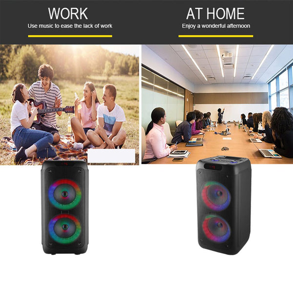 CRONY RX-8281 Speaker 8 inch 60W big power DSP effect running LED light portable party speaker - Edragonmall.com
