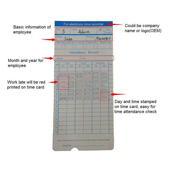 CRONY S-180P Attendance Machine Electronic Employee Starter Time Clock Punch Pak Recorder Attendance Time Card Machine - Edragonmall.com