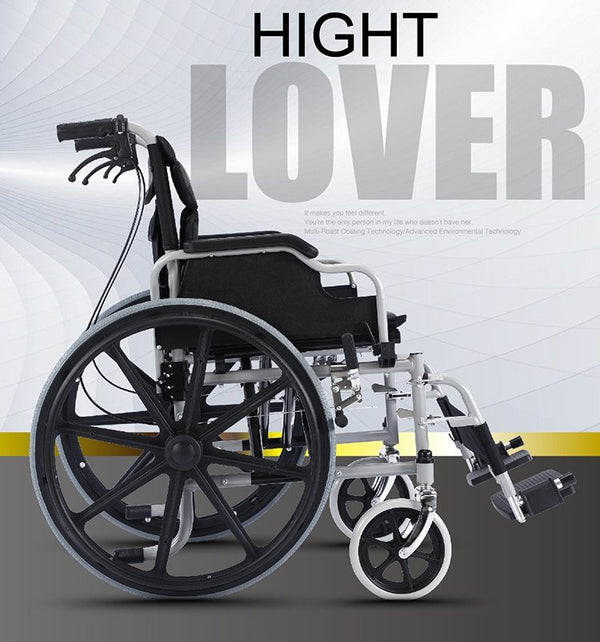 CRONY S01 Widened and load-bearing hand push folding wheelchair - Edragonmall.com