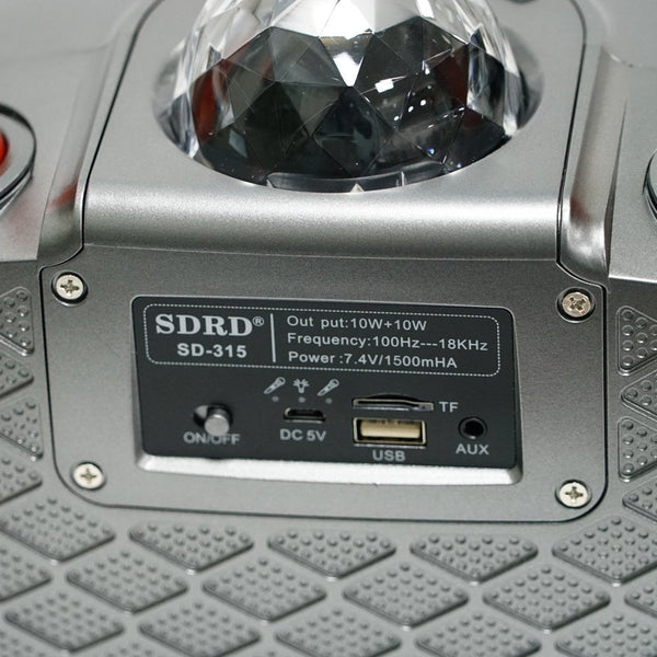 CRONY SD-315 BT Speaker karaoke bluetooth speaker with 2 microphones | Dark gray - Edragonmall.com
