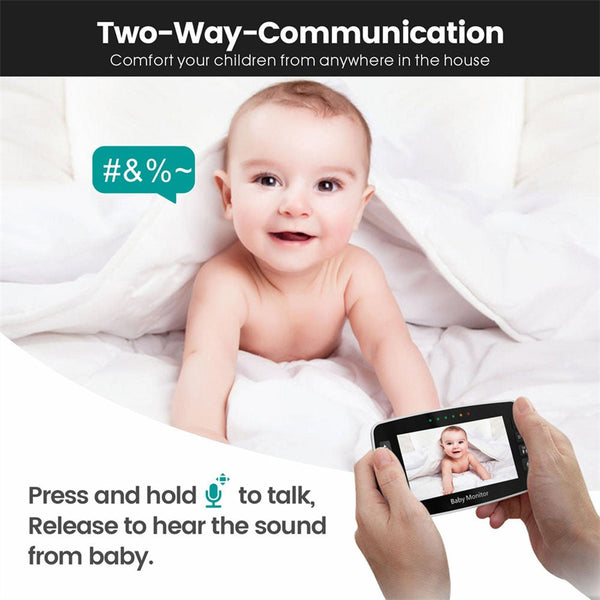 CRONY SM430A 4.3inch LCD Baby Monitor Color Display Night Vision Smart Zoom Baby Sleeping Music Monitor PTZ Video Camera - Edragonmall.com