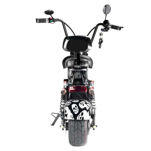 CRONY Small Harley two seat big tires with BT 1000w 60KM/H high power two wheels adult electric scooter motorcycle | USA Flag - Edragonmall.com