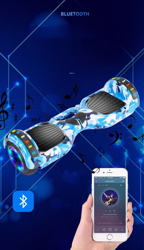 CRONY speed car D1+BT+Light+Cartoon 6.5 inch 2 wheel smart balance hover board BLE connected 250W 12KM/H LED lights self balancing electric scooter