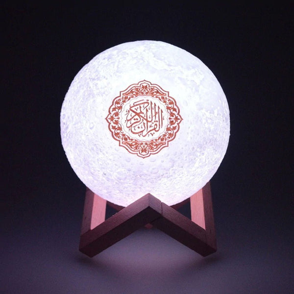 CRONY SQ-520 Moon Lamp Quran Speaker With Remote And USB Cable White/Beige - Edragonmall.com