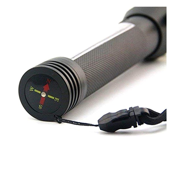 CRONY T09 Solar Usb Rechargeable Led Flashlight Solar Portable Hand Light Car Emergency Rescue Hammer Tool Safety Escape Hammer Compass - Edragonmall.com