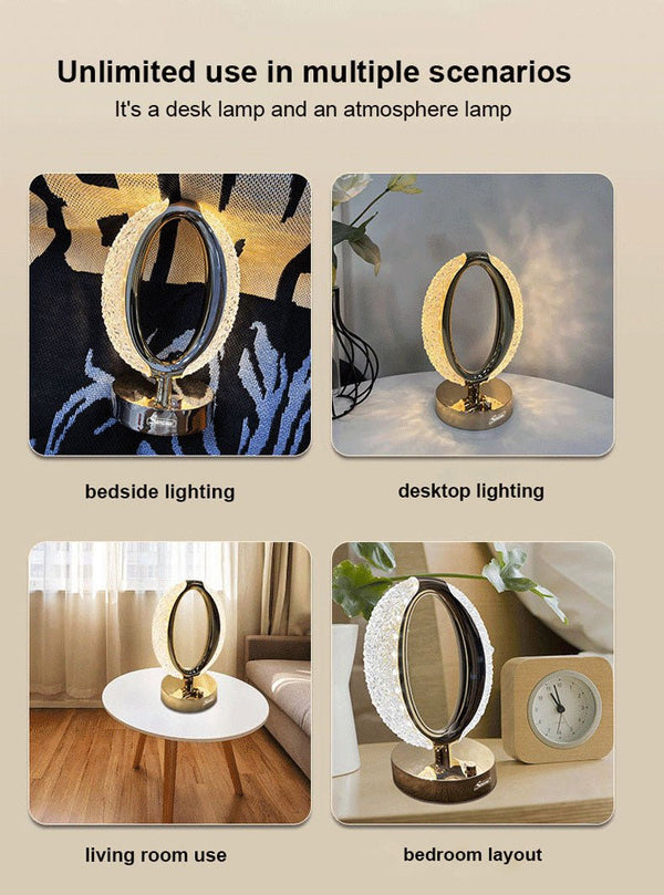 CRONY Three-color touch charging star eye lamp Modern Luxury Crystal Desk Lamp Bedroom Portable Night Light - Edragonmall.com