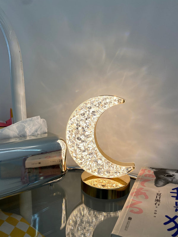 CRONY Three-color touch charging star eye lamp Modern Luxury Crystal Desk Lamp Bedroom Portable Night Light - Edragonmall.com