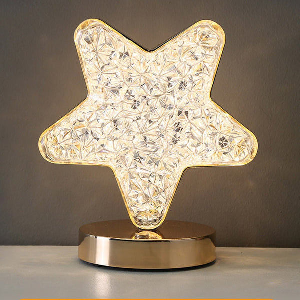 CRONY Three-color touch charging star eye lamp Modern Luxury Crystal Desk Lamp Bedroom Portable Night Light - Edragonmall.com