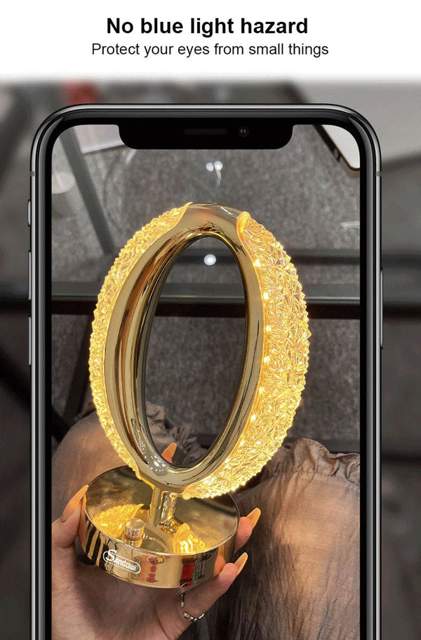 CRONY Three-color touch charging star eye lamp Modern Luxury Crystal Desk Lamp Bedroom Portable Night Light - Edragonmall.com