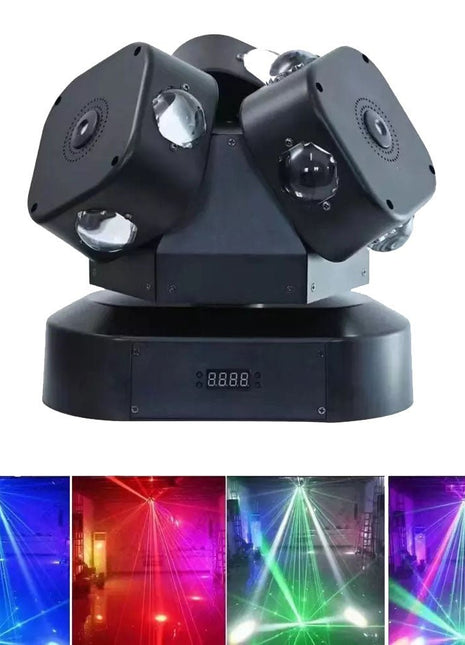 Three-ended ball rolling LED With laser dj Lights RGBW 4in1 LED Beam Moving Head Light 3 Head Stage Light For Bar ktv
