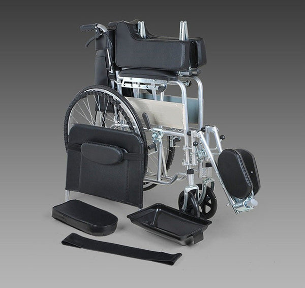 CRONY XT-D-004 Hand-pushed semi-lying wheelchair With toilet Convenient four-brake wheelchair, multifunctional folding wheelchair - Edragonmall.com